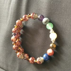 Natural Stone 7 Chakra Wrap Bracelet